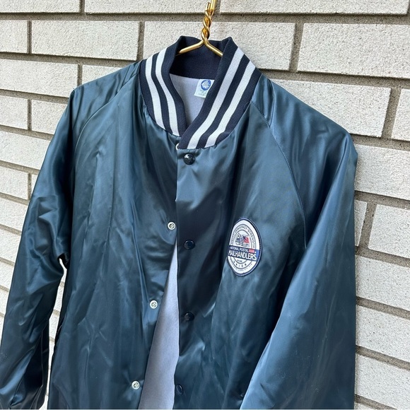 Vintage Windjammer National Postal Mail Handlers Union Satin Bomber Jacket USA - Picture 5 of 9